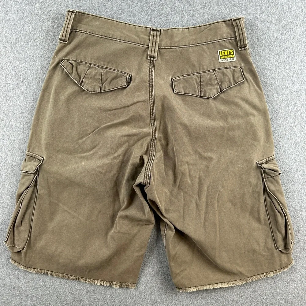 Vintage Y2K Levi's Cargo Shorts Mens 29 Brown Workwear Utility Canvas Tactical‎